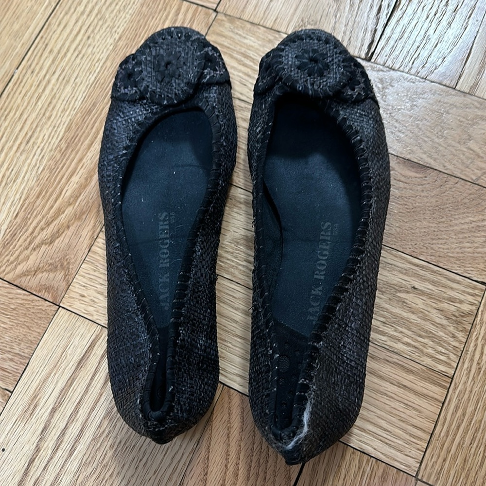 Jack Rogers Black Flats